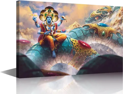 Vista 35 de Lienzo decorativo de pared para sala de estar, cuadros de dios hindúes, obras de arte modernas, decoración giclée, pósteres e impresiones de madera