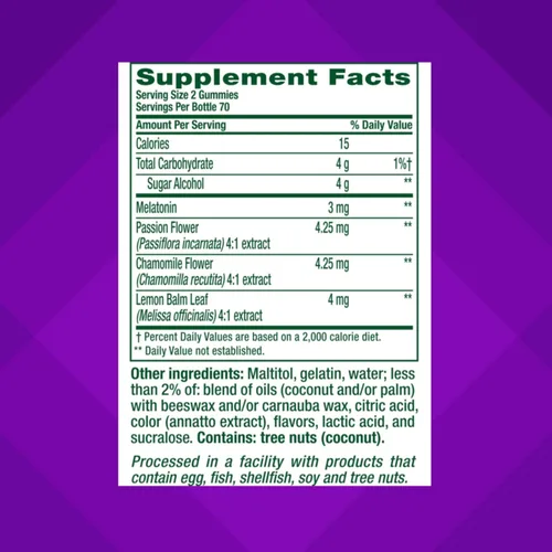 Vista 4 de Vitafusion Vitaminas gomosas de melatonina, 140 unidades (paquete de 1)