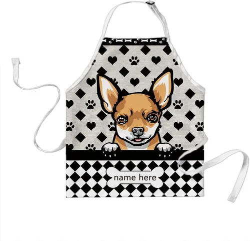 Vista 24 de Delantal lindo de lunares de perro personalizado Peeking Dog Boxer, Boxer-2