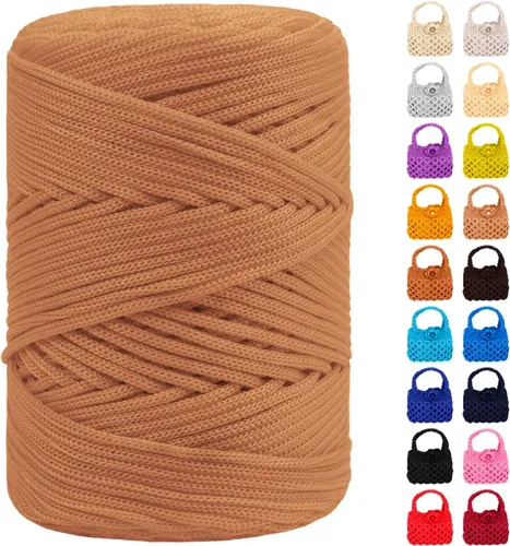 Vista 33 de Cordón de macramé de poliéster de 1/8 pulgadas x 169 metros, cordón de macramé trenzado de polipropileno, hilo de poliéster para tejer bolsos