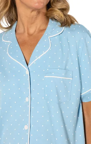 Vista 3 de PajamaGram Pijama de algodón para mujer - Conjunto de pijama capri para mujer, 100% algodón