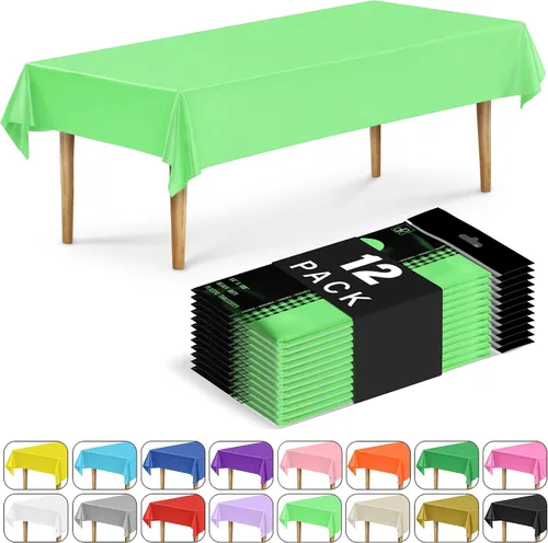 Vista 13 de DecorRack 2 Manteles rectangulares de plástico libres de BPA, 54 x 108 pulgadas, mantel de mesa para comedor, mantel rectangular para fiestas