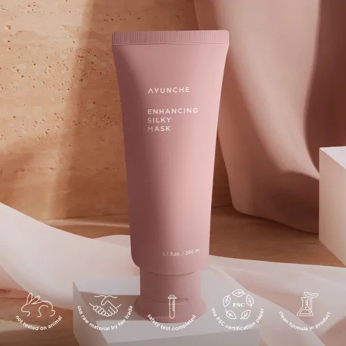 Vista 9 de AYUNCHE - Mascarilla para cabello sedoso mejorador, para cabello teñido de Mascarilla para el cabello