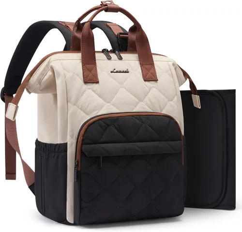 Vista 17 de LOVEVOOK Mochila pequeña para pañales, mini bolsa de bebé para niña o niño con cambiador, mochila para pañales para mamá y papá con hebillas