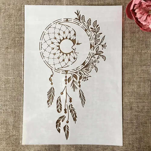 Vista 11 de TIAMECH Plantilla de cámara 3D reutilizable A4 para pintar, plantilla de capas de cámara digital de mandala, arte de pared de bricolaje, muebles