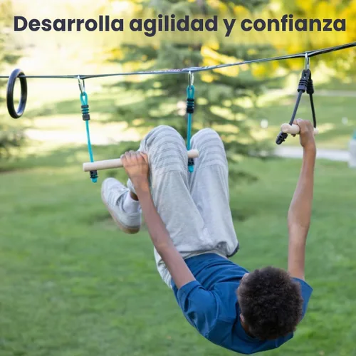Vista 7 de Slackers Ninjaline – Kit de introducción de 36 pies – Incluye 7 accesorios para colgar – El mejor equipo de entrenamiento de guerrero ninja