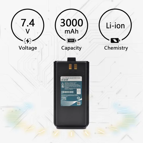 Vista 3 de Reemplazo de batería de iones de litio de 7.4V 3000mAh para radios bidireccionales Retevis RT1 TYT Tytera TC-3000A