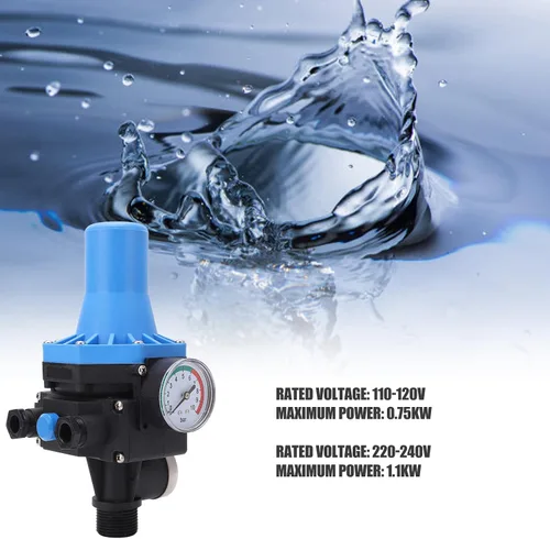 Vista 3 de Controlador de presión, interruptor automático electrónico inteligente con protección de funcionamiento seco para el hogar jardín ABS IP54 110 V 120