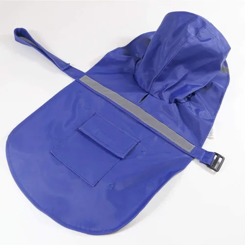 Vista 4 de Mikayoo - Impermeable ajustable para perros, poncho a prueba de agua, ropa ligera para lluvia con capucha y tira reflejante