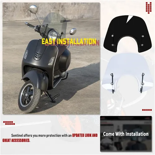 Vista 5 de Deflector de Pantalla de Viento para Motos Deportivas y Scooters, Parabrisas para Piaggio Vespa LX 150 125 50 LX125 LX150 LX50 GT200 GT 200 GTS250