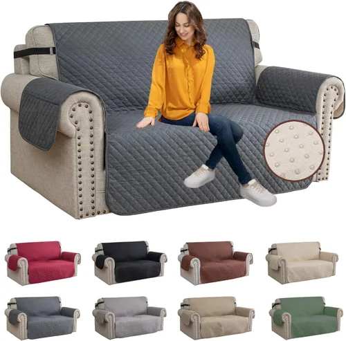 Vista 64 de XINEAGE Funda para Sillón Reclinable Resistente al Agua, Fundas Antideslizantes para Silla Reclinable con Bolsillos, Fundas Acolchadas Gruesas