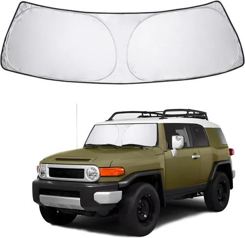 Vista 175 de Proadsy Parasol para parabrisas Rivian R1S 2022-2025 2026 de 4 capas plegable, protector de parasol frontal que bloquea los rayos UV, mantiene