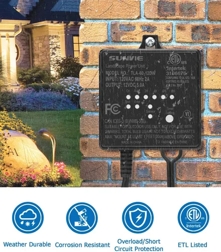 Vista 6 de SUNVIE Paquete de 8 luces de cubierta de bajo voltaje con conector de cable Fastlock2 de 5 W, luces LED de escalera, transformador de bajo voltaje