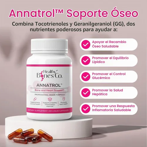 Vista 3 de Annatrol Bone & Heart Wellness Tocotrienoles de Achiote Premium y Geranilgeraniol (GG) Complejo de Vitamina E Fórmula Nutricional Avanzada