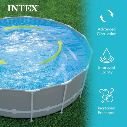Vista 5 de Intex 26675EG Krystal Clear 1600 GPH Bomba de filtro de arena para piscinas sobre el suelo con OptiFlow Paquete de 2 filtros de sílice pura de alta