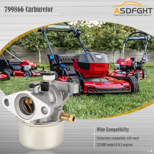 Vista 2 de Repuesto de carburador 799866 para motor B & S 790845 799871 796707 o 794304 12H800. Compatible con los modelos de cortacésped Toro Craftsman Carb