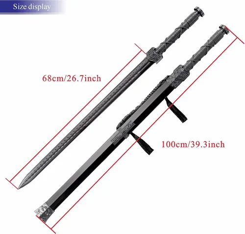 Vista 2 de Espada Han China de Polipropileno de Alta Resistencia con Cuchillo Samurái de Entrenamiento, Espada de Entrenamiento