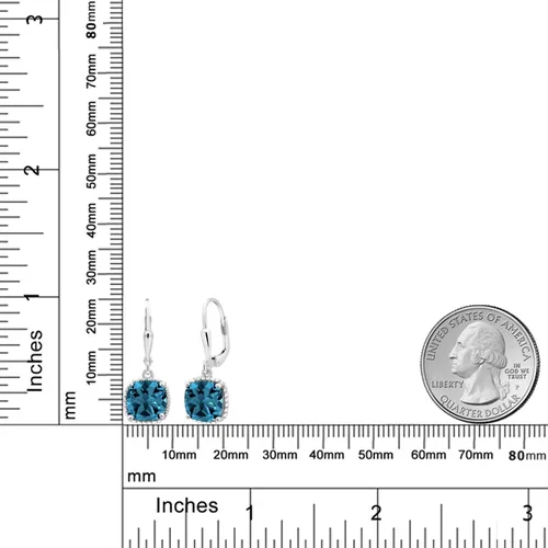 Vista 51 de Gem Stone King Aretes colgantes de plata de ley 925 de 0.315 pulgadas para mujer