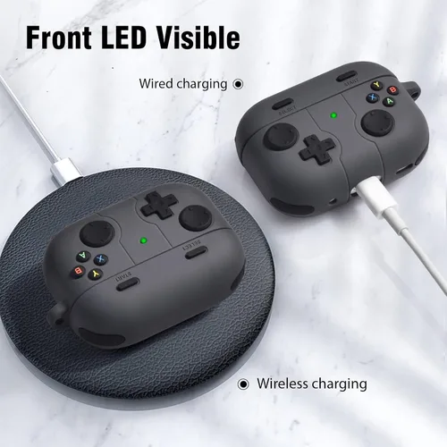 Vista 10 de Funda para AirPod Pro 2, KOREDA - Funda protectora de silicona con llavero para Airpods Pro de 1ª/2ª