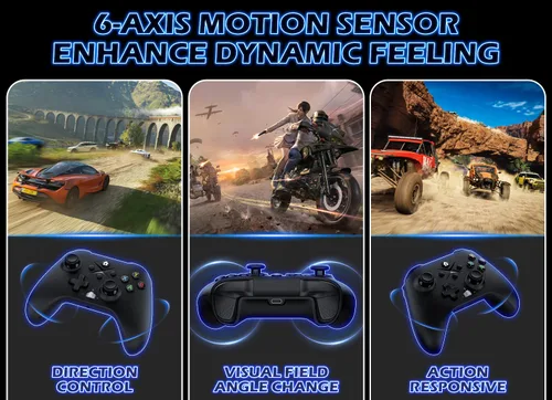 Vista 7 de Gamrombo 2 Pack Wireless Controller Replacement for X-box One, X-box Series X S Controller with Audio Jack & Volume Button/Turbo/Macro/Dual Shock