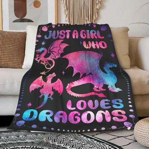 Vista 9 de Manta colorida de dragón, regalos para mujeres, niñas y amantes de los dragones, decoración para cama, sofá, sofá y sala de estar, 30 x 40 pulgadas