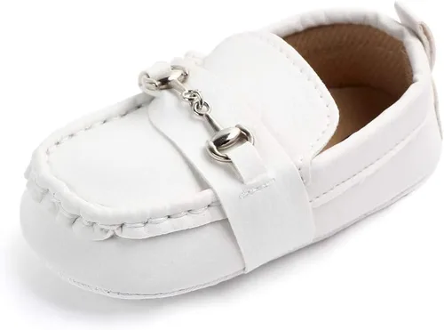 Vista 2 de QIETION Zapatos Oxford de piel sintética con suela suave, antideslizantes, para niños y niñas, para caminar
