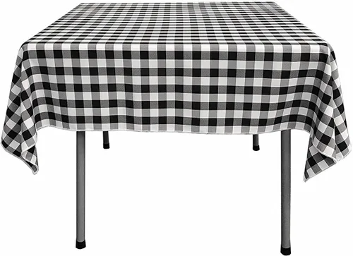 Vista 11 de Mantel cuadrado a cuadros de 42.5 x 44.5 in, ideal para mesa cuadrada de 83 x 83 o menos (naranja)