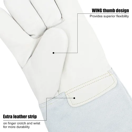Vista 9 de BEETRO - Guantes anticongelantes de -292℉/-180℃ o superior para manejo de hielo seco, nitrógeno líquido, esponja e interior de algodón