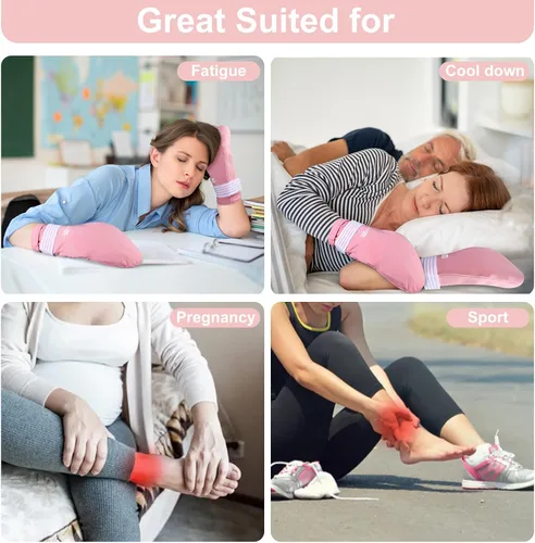 Vista 4 de SuzziPad Calcetines y guantes de terapia de frío para quimioterapia, imprescindibles para mujeres y hombres, ideales para calmar las molestias
