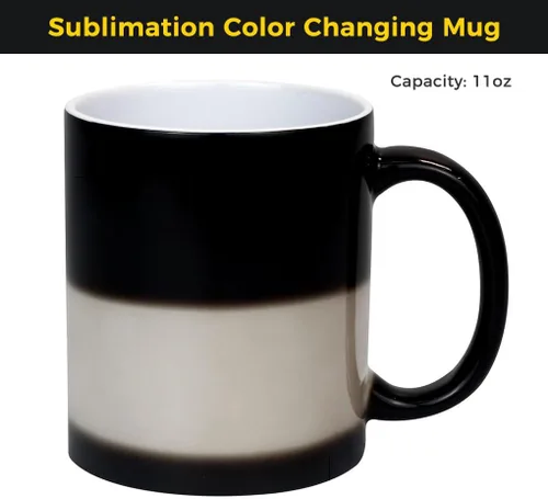 Vista 3 de QOMOLANGMA 36 tazas de 11 onzas que cambian de color de sublimación en blanco, taza mágica que cambia a todo color para transferencia de prensa
