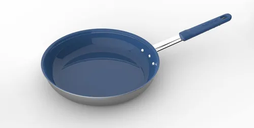 Vista 8 de NutriChef Sartén antiadherente con revestimiento de cerámica de 10 pulgadas, sartén de aluminio con mango de silicona, resistente a las manchas
