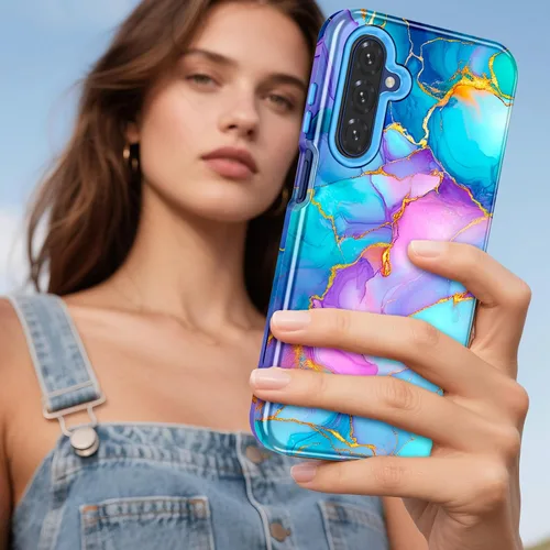 Vista 8 de Hekodonk Funda para Galaxy A17 5G/Galaxy A16 5G, resistente cuerpo completo, protección a prueba de golpes, 3 en 1, híbrida de policarbonato duro