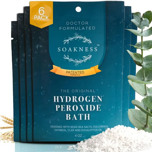 Vista 9 de Soakness Sales de baño de sal de Epsom con peróxido de hidrógeno, fabricado en Estados Unidos, sales de baño patentadas, recuperación muscular