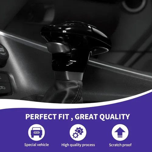 Vista 4 de RAZPOY Cubierta de la perilla de la palanca de cambios, protector de manija, accesorios interiores compatibles con Dodge Challenger Charger Negro