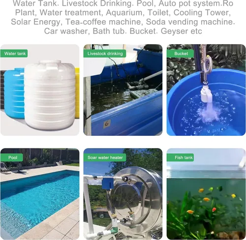 Vista 5 de Válvula automática de control de nivel de agua de 2 piezas, tipo interior, válvula de flotador para tanque de agua, energía solar, maceta