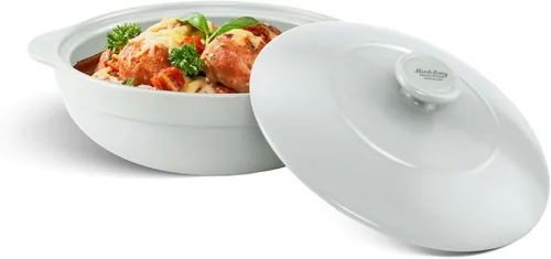 Vista 10 de MINH LONG - Horno holandés de porcelana de 1 cuarto de galón con tapa, sin plomo ni cadmio, apto para horno hasta 482 °F, retención de calor, olla