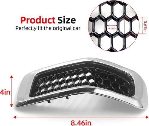 Vista 3 de Inserto de malla para Jeep Cherokee 2014-2018 cromado