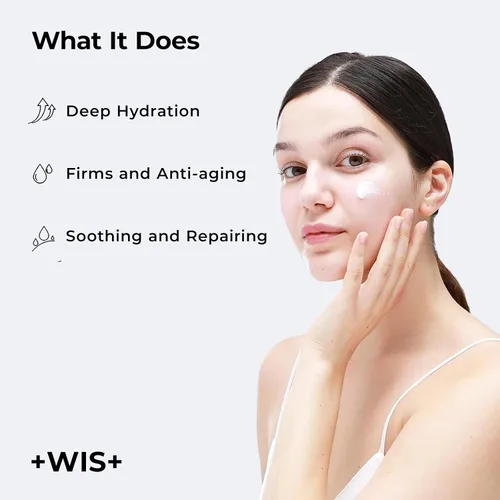 Vista 3 de +WIS+ Crema potenciadora de colágeno con péptidos 6X, hidratante péptido, crema facial reafirmante antienvejecimiento con ácido hialurónico