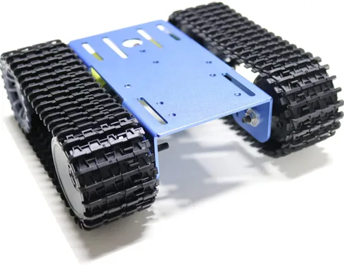 Vista 8 de Kit profesional de chasis de coche tanque con 2 pistas de plástico y motor TT de 2 piezas, plataforma de chasis de tanque de oruga TT02 para Arduino