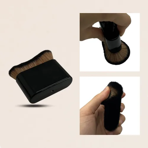 Vista 7 de 2 brochas de bronceado corporal, brocha de maquillaje de sirena, brocha grande de maquillaje para base Kabuki para maquillaje de cara bronceada Negro