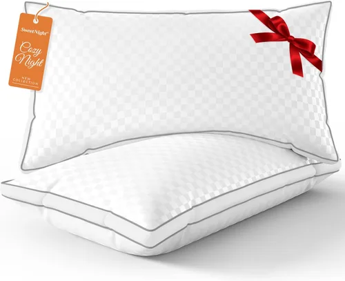 Vista 8 de Almohadas refrescantes Sweetnight tamaño Queen, conjunto de 2, almohadas de espuma viscoelástica triturada de 2 paquetes para durmientes calientes