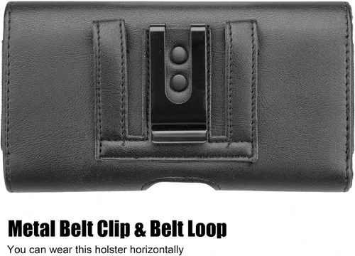 Vista 3 de Funda horizontal universal para teléfono celular con trabillas para cinturón y ranuras para tarjetas para teléfono móvil - XL