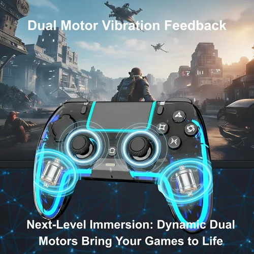 Vista 5 de VioraTech Wireless Controller for PS5 with Hall Effect Joysticks, RGB Lighting, Turbo & Macro Functions, Linear Triggers, 6-Axis Sensor, Dual