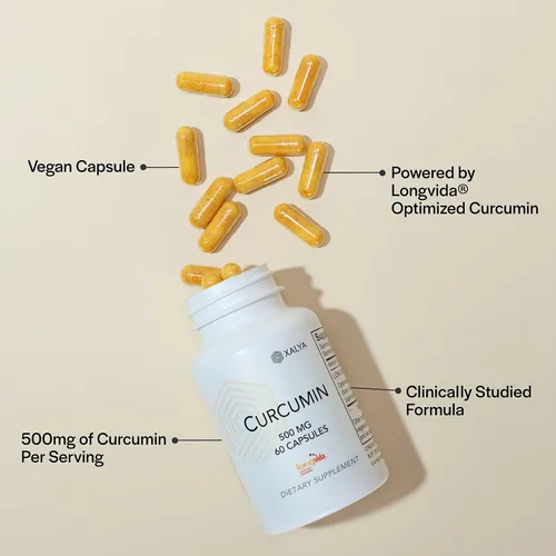 Vista 4 de Longvida Curcumina 500 mg 60 cápsulas – Alta absorción 285 veces más suplemento de curcumina biodisponible sin OMG, vegano y sin gluten, 60 porciones