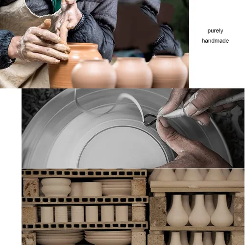 Vista 7 de ZHOUXIAO Tarro de encurtido de porcelana china, olla Kimchi gruesa con tapa, recipientes sellados de cerámica para almacenamiento de alimentos