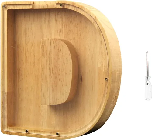 Vista 25 de TAONE Alcancía personalizada para niños, con grabado láser y letras de madera personalizadas