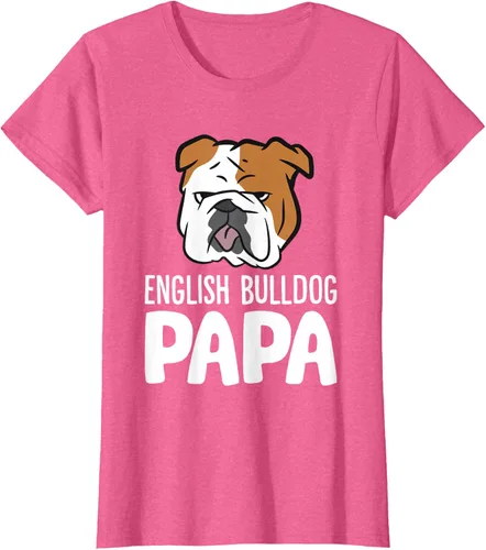 Vista 70 de Camiseta divertida de Bulldog Inglés para papá dueño de perro, Negro