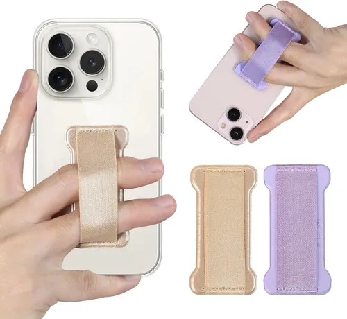 Vista 20 de Soporte de agarre para teléfono de mano, soporte universal para teléfono con correa para dedo, agarre para selfie compatible con la mayoría de 3