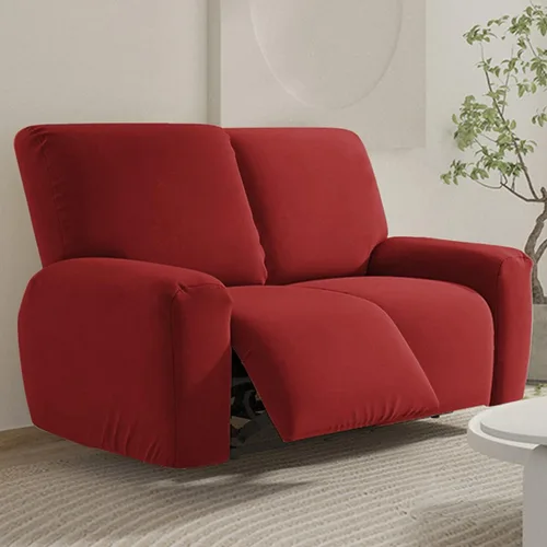 Vista 12 de vctops Fundas para sofá reclinable de 3 cuerpos, elásticas, de punto, suaves, lisas, antideslizantes, para sofá, protector de muebles con parte Café