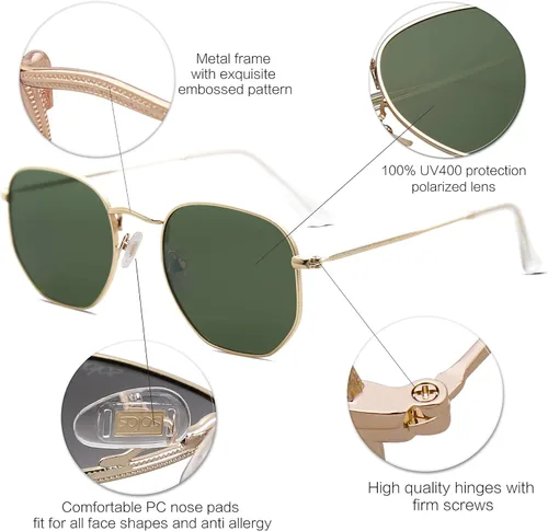 Vista 4 de SOJOS Gafas de sol polarizadas para mujer y hombre